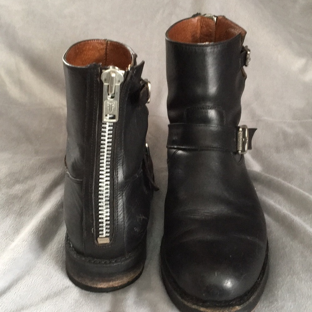 Frye ankle boots with back zipper